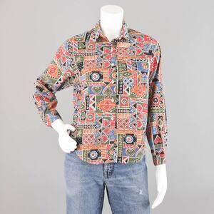 JCPenney The Fox 80s Colorful Retro Button Down Shirt